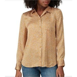 Equipment Femme Ocre Multi Leema Shirt Yellow Floral Long Sleeve XS